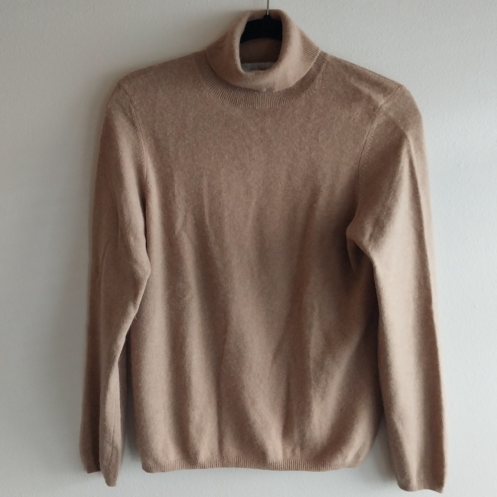 Mc Duff Camel Colored 100% Cashmere Turtleneck Sweater